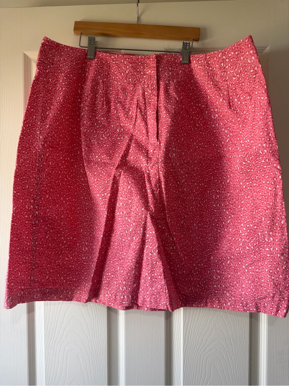 Talbots Hot Pink Leopard-Print Skirt Cotton skirt